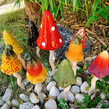 Tinkling Toadstools Ceramic Mushrooms for Garden Decoration