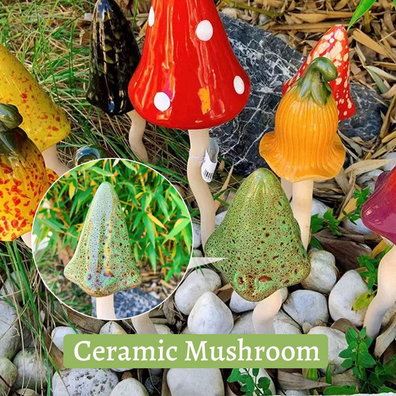 Tinkling Toadstools Ceramic Mushrooms for Garden Decoration