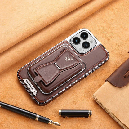 Leather magnetic holder phone protective case with multi-function card holder