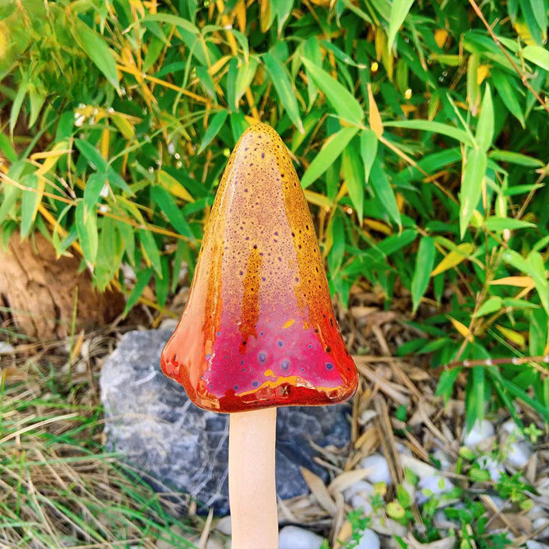 Tinkling Toadstools Ceramic Mushrooms for Garden Decoration